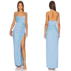 Retrofete KATYA SEQUIN DRESS in blue rainbow size Medium NWT